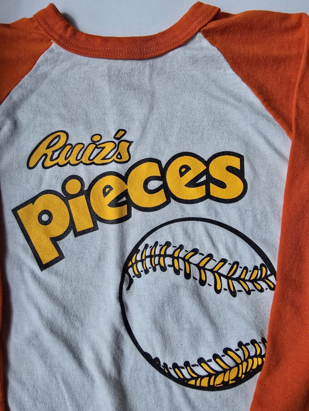 White & Orange Baseball Raglan Tee - Picture 2 of 4